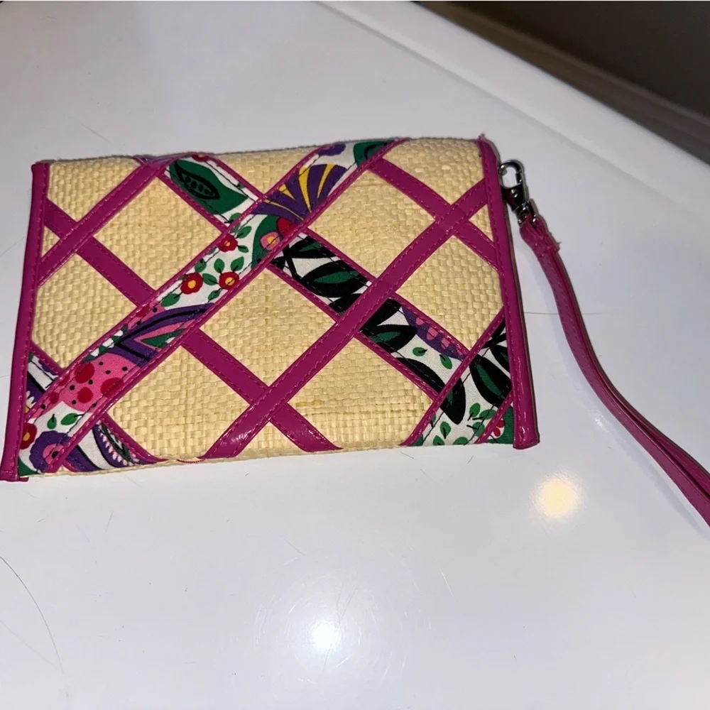 Vera Bradley Viva La Vera Straw Hobo Bag and Wristlet